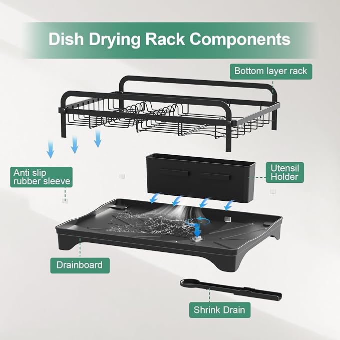 Dish Drying Rack for Kitchen Counter, Large Dish Drying Rack - Image 8