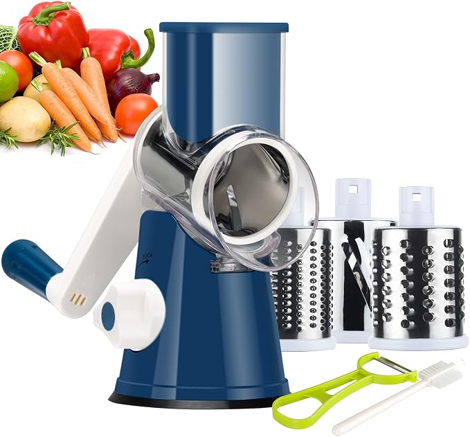 Ourokhome Rotary Cheese Grater Hand Crank, Kitchen Shredder Speed Mandolin by Ourokhome