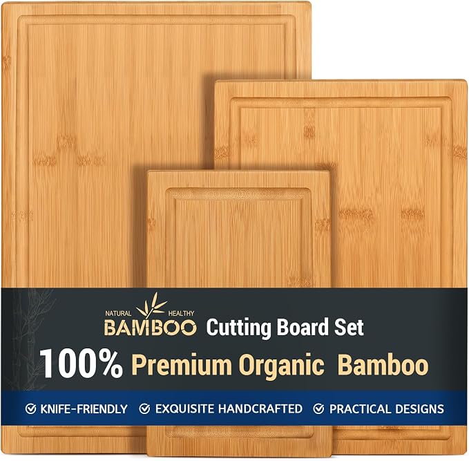 Hiware 3-piece Bamboo Cutting Boards by HIWARE