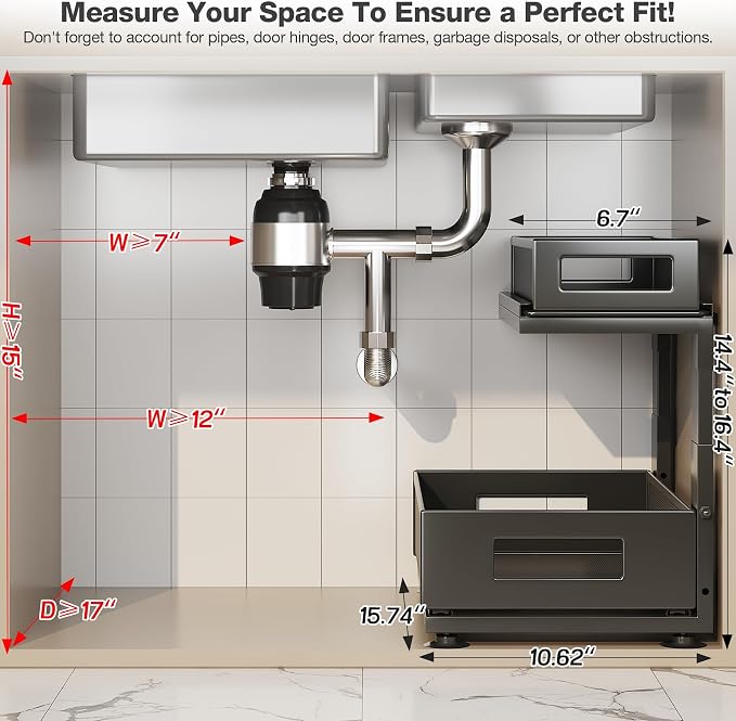 2 Pack Under Sink Organizer - Image 2