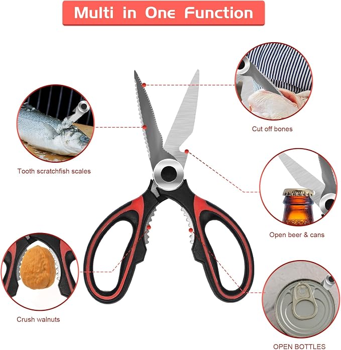 SZHLUX 2-Pack Kitchen Scissors Heavy Duty, Premium Sharp Kitchen Shears - Image 2