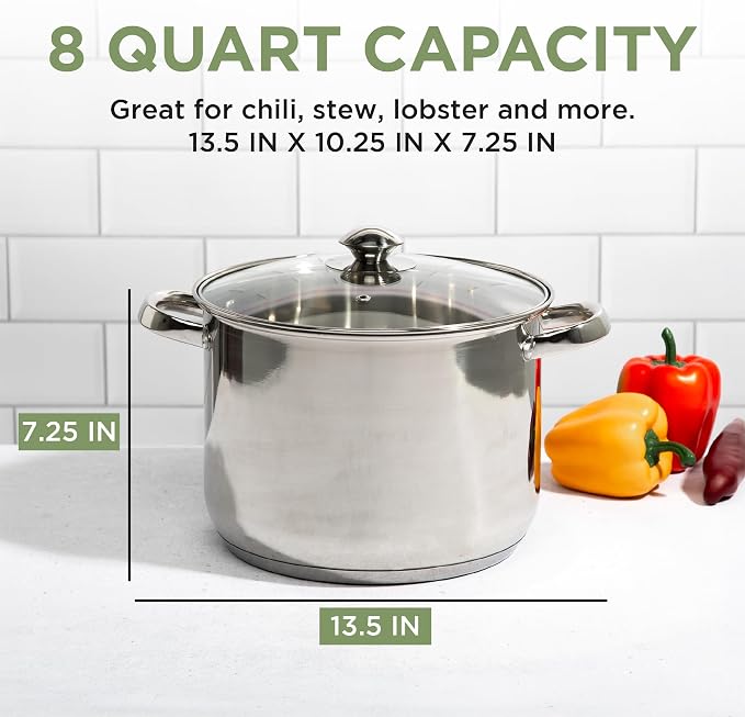 Ecolution Stainless Steel Stock Pot, Encapsulated Induction Ready Cooking Pot - Image 5