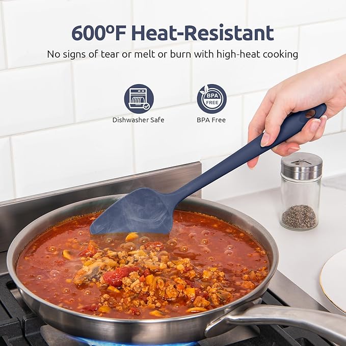 Heat Resistant Silicone Spatula Set: U-Taste 600ºF High Temp Seamless Food - Image 3