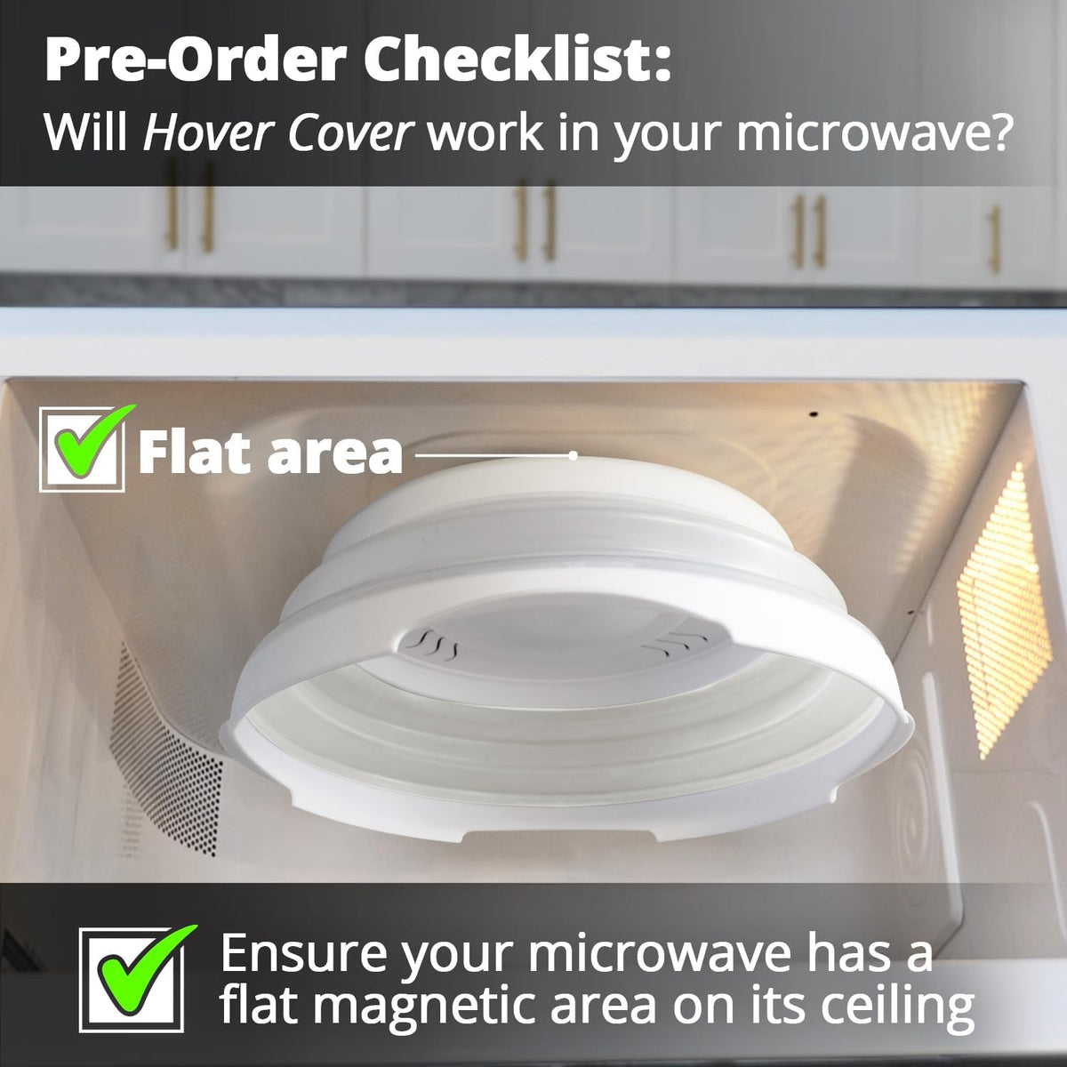 HOVER COVER Magnetic Microwave Splatter Cover - 12-Inch Collapsible
