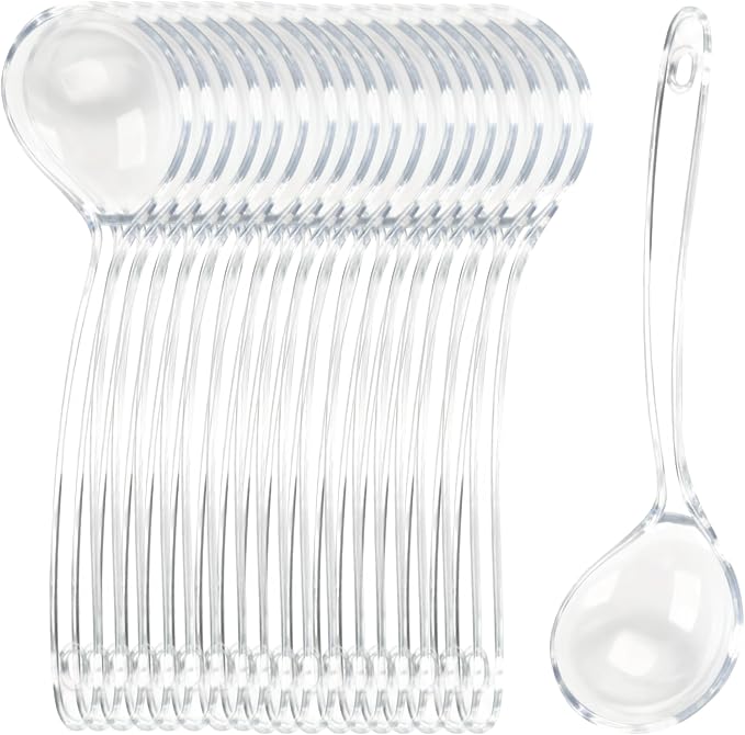 Large Plastic Serving Spoons, Disposable Heavy Duty Serving Spoons, Long Handle by OULIGET
