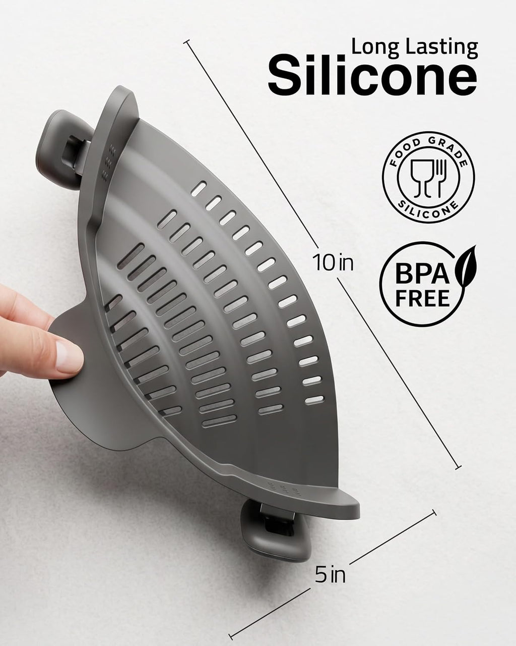 Kitchen Gizmo Snap N' Strain Pot Strainer - Silicone Pasta Strainer