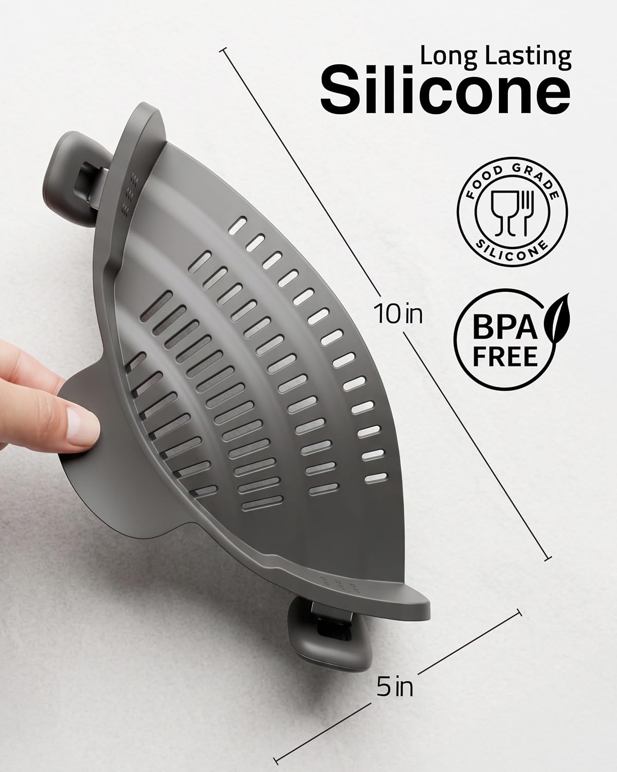 Kitchen Gizmo Snap N' Strain Pot Strainer - Silicone Pasta Strainer