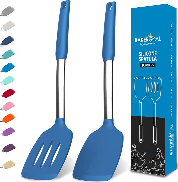 BakeRoyal Silicone Spatula Set by BAKEROYAL