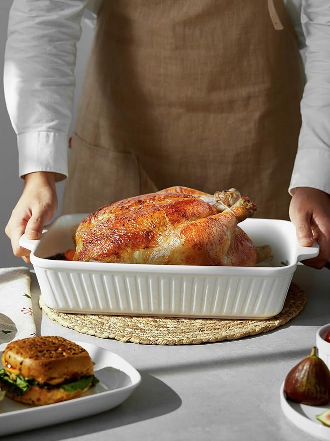 DOWAN Casserole Dish, 9x13 Ceramic Baking Dish, Large Lasagna Pan Deep - Image 4