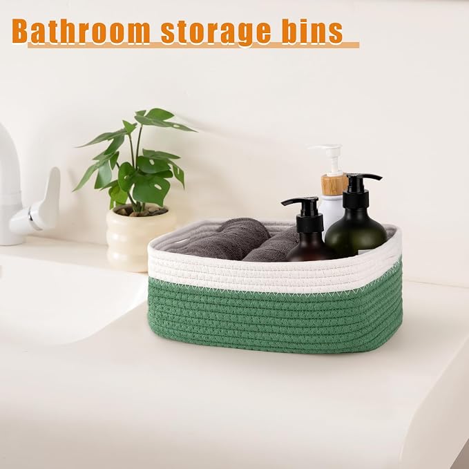 OIAHOMY 4 Pack Storage Baskets for Organizing, Small Bins for Shelves, Cute - Image 3