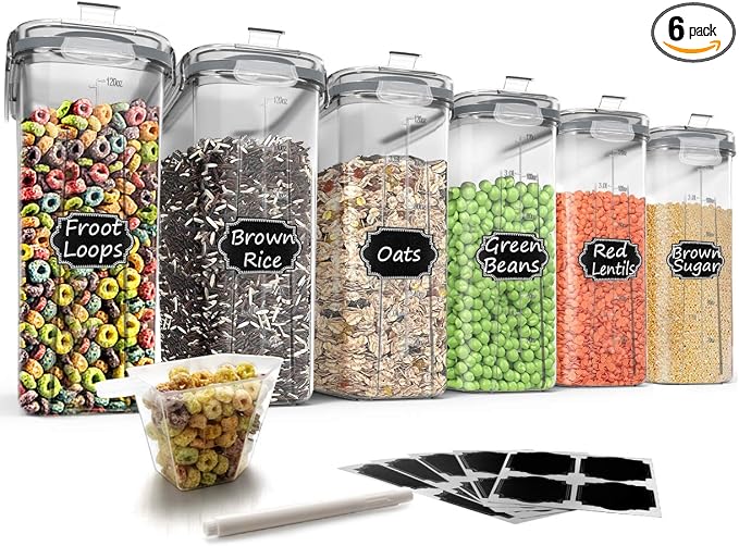 Wildone Cereal Storage Containers Set, Large BPA Free Plastic Airtight Food by Wildone