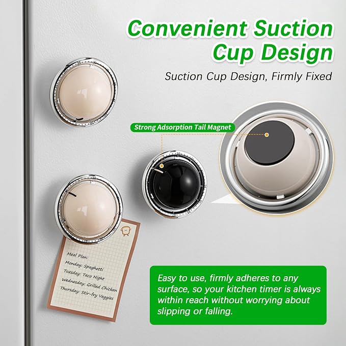 Mechanical Kitchen Timer, Cute Wind Up 60-Minute Manual Countdown - Image 5