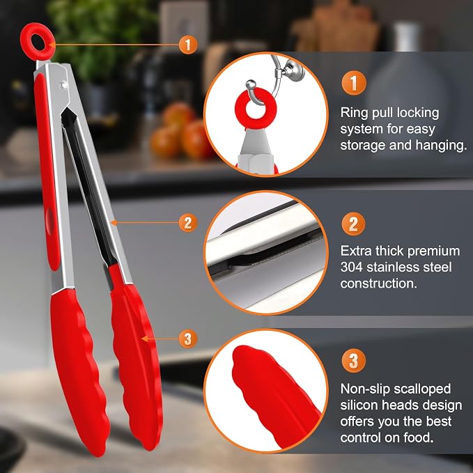 Premium Stainless Steel Heat Resistant Kitchen Tongs - Image 5