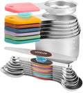 16-Piece Stainless Steel Measuring Cups and Spoons Set, Strong Magnetic Nesting by FONYA