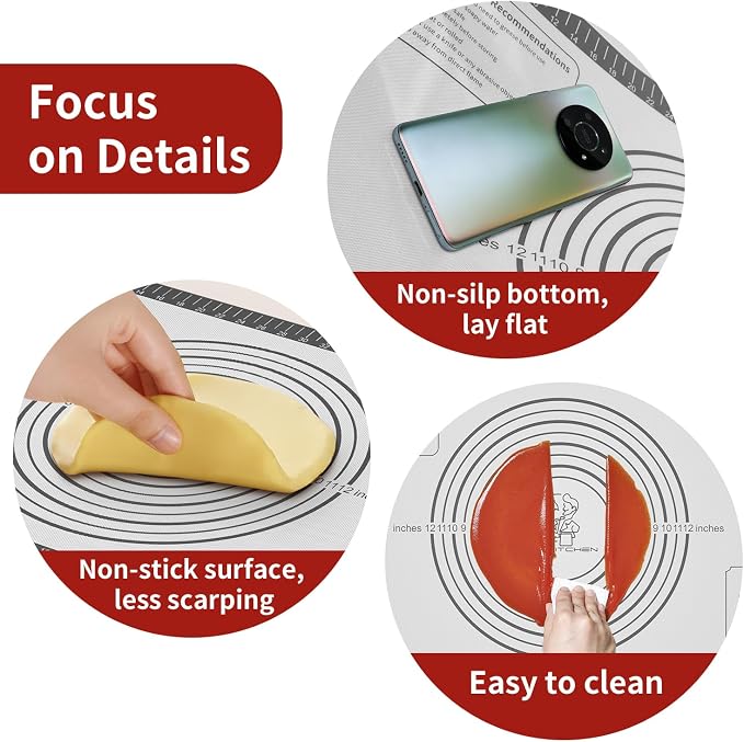 Silicone Baking Mat, Non Stick Silicone Pastry Mat - Image 5