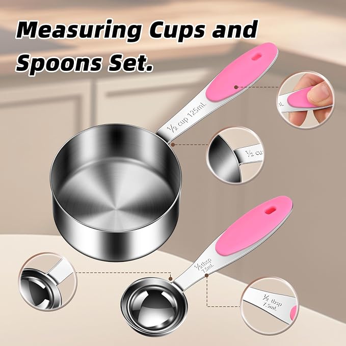 10-Piece Measuring Cups and Spoons Set, 304 Stainless Steel - Image 7