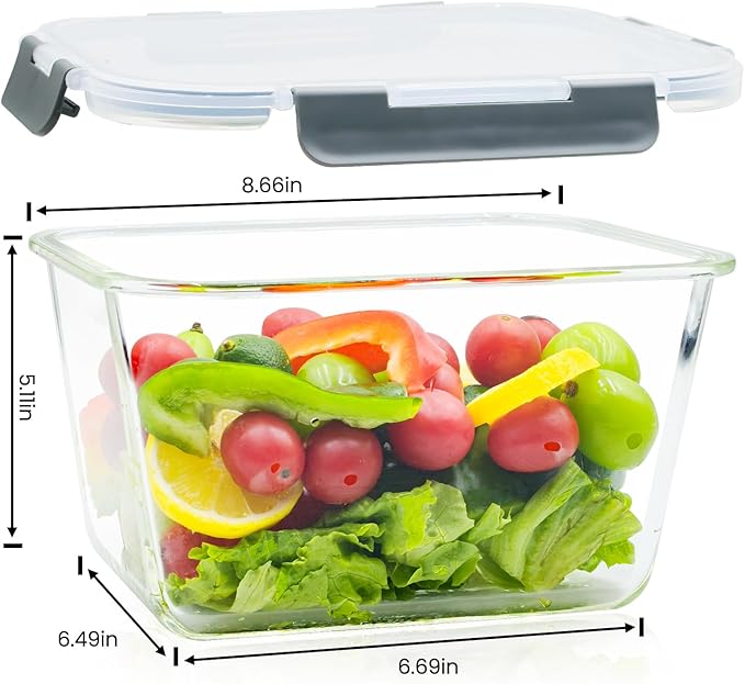 2 Pack Large Glass Storage Containers - Image 2