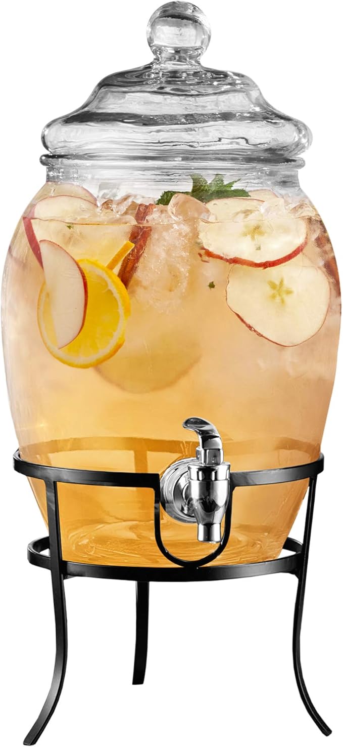 Style Setter Beverage Dispenser Cold Drink Dispenser w/ 2-Gallon Capacity Glass by Stylesetter