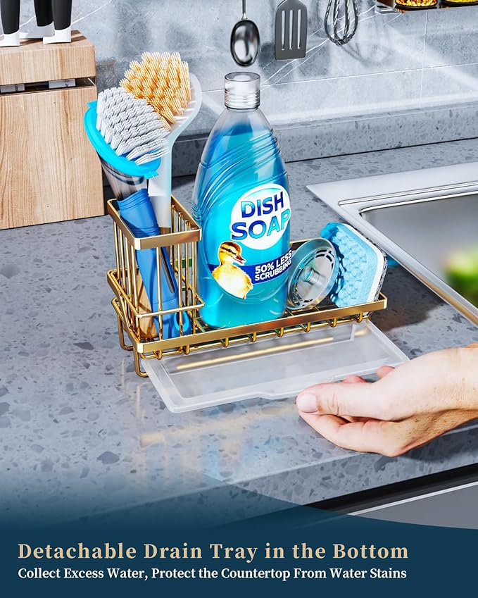 Consumest Sink Caddy, Kitchen Sponge Holder - Image 3