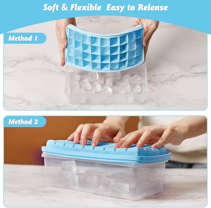 Silicone Ice Cube Tray with Leak-Proof Lid & Storage Bin - Image 4