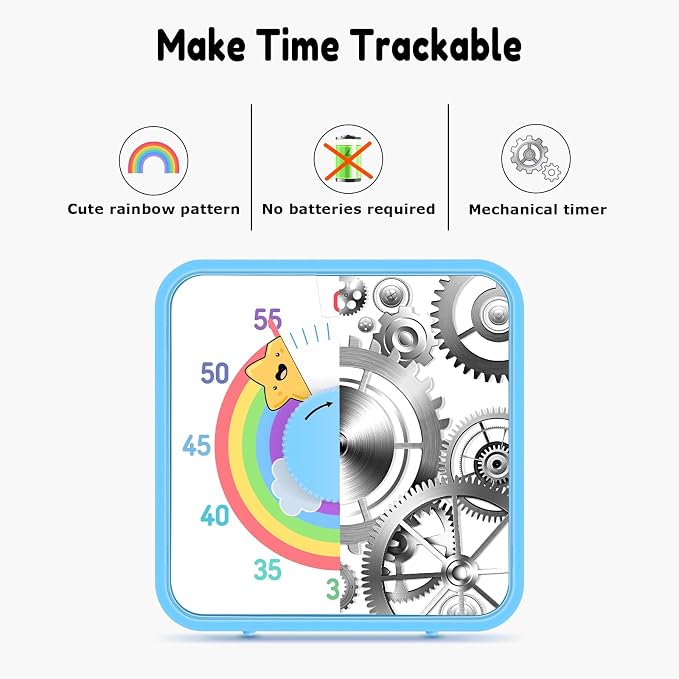 Secura 60-Minute Visual Timer, 7.5 Inch Magnetic Rainbow Countdown Timer - Image 2