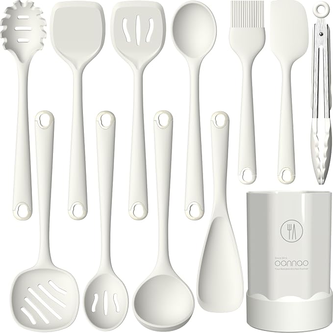 oannao Silicone Kitchen Utensils Set, 600°F Heat Resistant Silicone Cooking by oannao