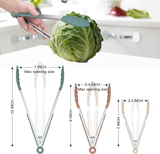 HOTEC Premium Stainless Steel Locking Kitchen Tongs - Image 4
