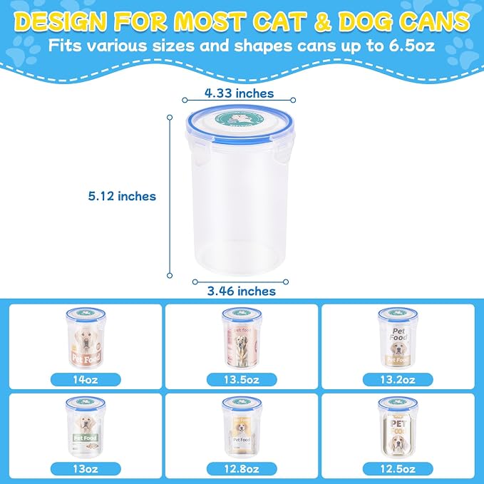 REFLYING Canned Cat Food Storage Lids, Reusable Airtight Can Cover Pet Food - Image 2