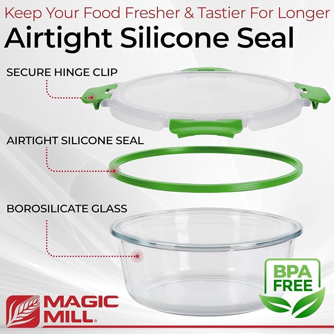 Magic Mill Premium Borosilicate Glass Food Storage Containers - Image 4