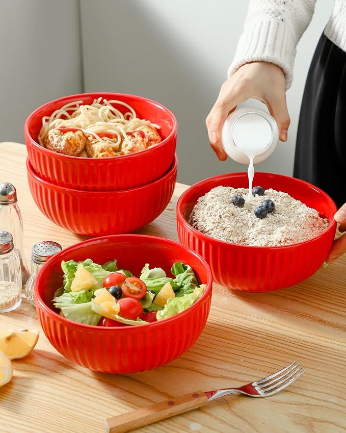 Hasense Large Ceramic Serving Bowls 42 Oz - Image 5