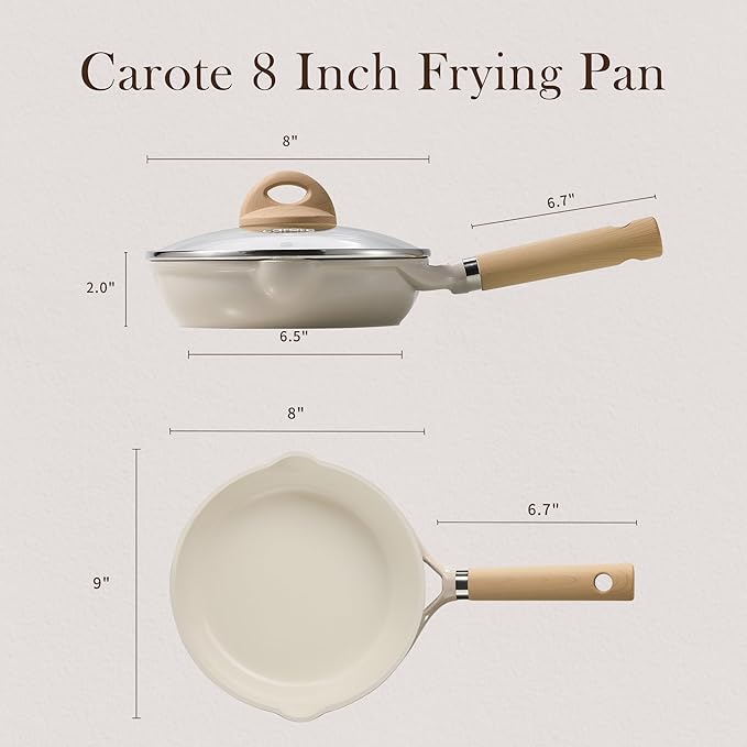 CAROTE 8" Ceramic Frying Pan - Image 2