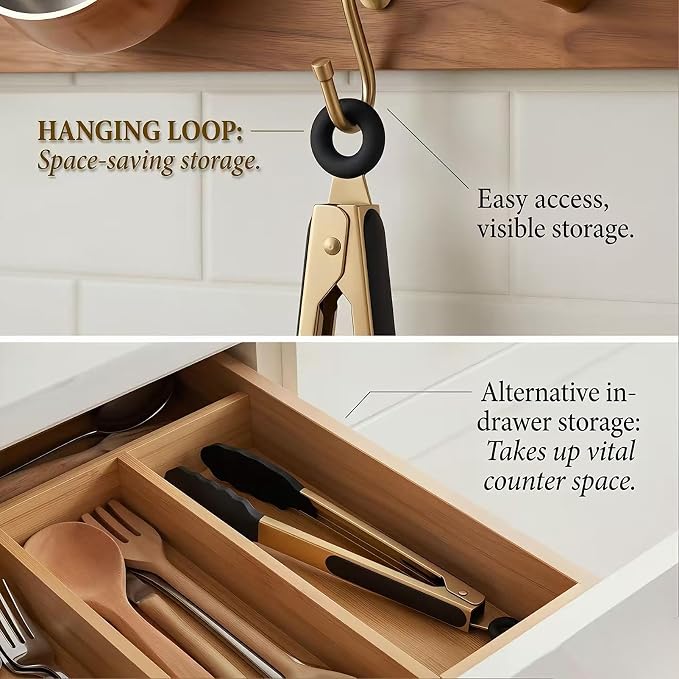 Professional Gold Kitchen Tongs - Image 6