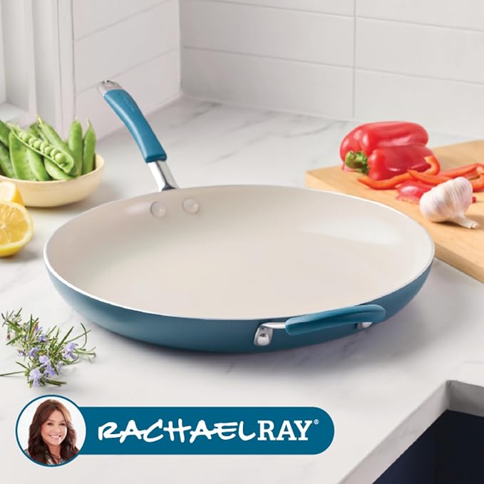 Rachael Ray Cucina Ceramic Nonstick Frying Pan/Skillet, Dishwasher Safe - Image 7