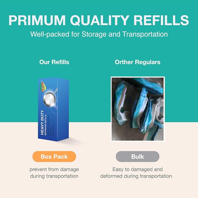 Dishwand Refills Sponges Refill, Dish Wand Replacement Heads, Heavy Duty Scrub - Image 3