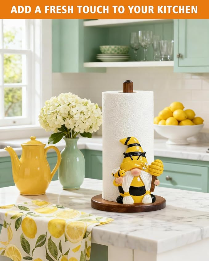 Paper Towel Holder, Honey Bee Kitchen Decor, Cute 3D Gnome Gifts - Image 2