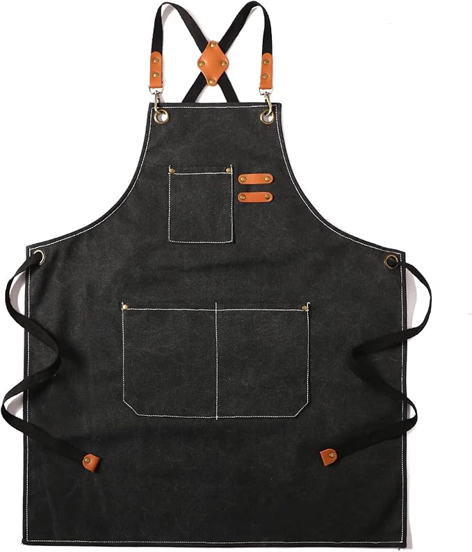 Tosewever Canvas Cross Back Chef Cotton Aprons by Tosewever