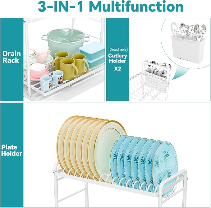 Simple Trending Dish Drying Rack, 2-Tier Dish Rack - Image 4