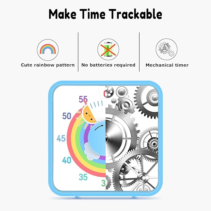 Secura 60-Minute Visual Timer, 7.5 Inch Magnetic Rainbow Countdown Timer - Image 2