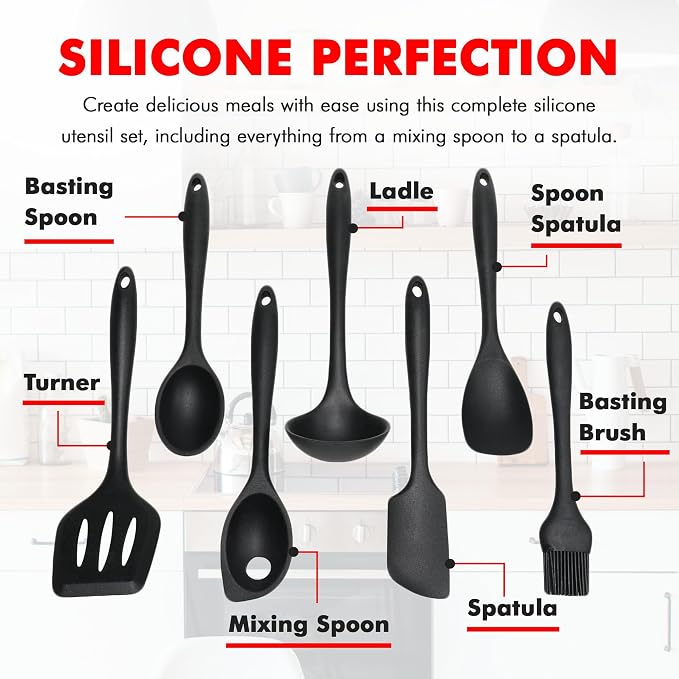Chef Craft - Premium Silicone Kitchen Tools and Utensils Set, Non-Scratch - Image 4