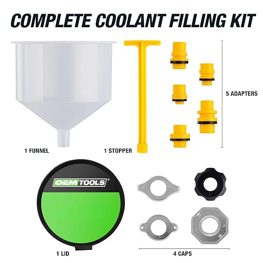 OEMTOOLS No-Spill Coolant Funnel Kit, 15 Piece Fluid and Oil Funnel Set - Image 9