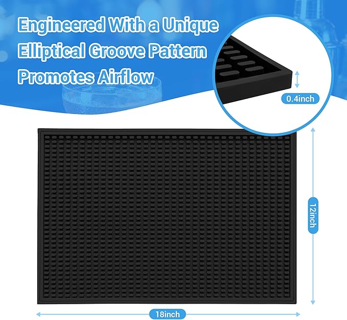 ZJWZLG Bar Mat - Premium 18"X12" Rubber Bar Mats - Image 2