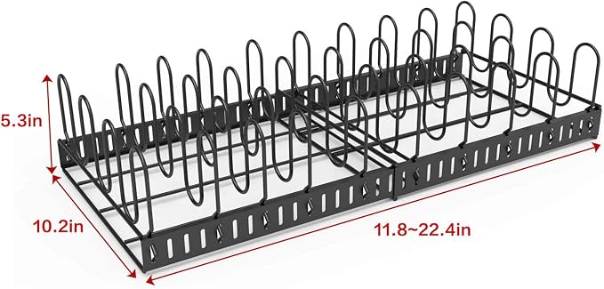 Expandable Food Container Lid Organizer, Large Capacity Adjustable 8 Dividers - Image 6