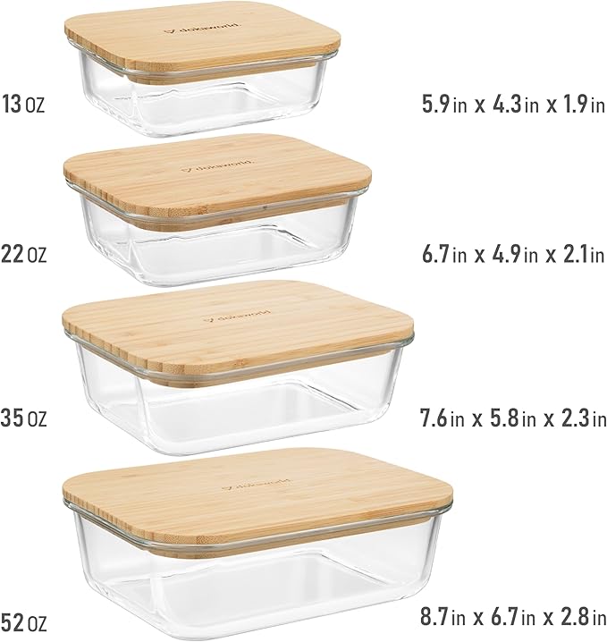 Set of 4 Stackable Space-Saving Nesting Glass Containers - Image 2