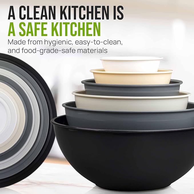 Zulay Kitchen 12 Piece Plastic Mixing Bowls - Image 6