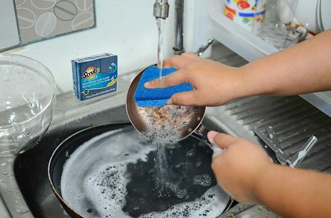 Scrubit Non-Scratch Cleaning Scrub Sponges- Scrubbing Dish Sponge Ideal - Image 4