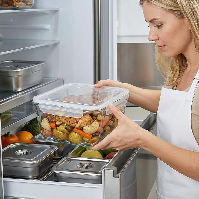 2 Pack Large Glass Food Storage Containers - Image 7