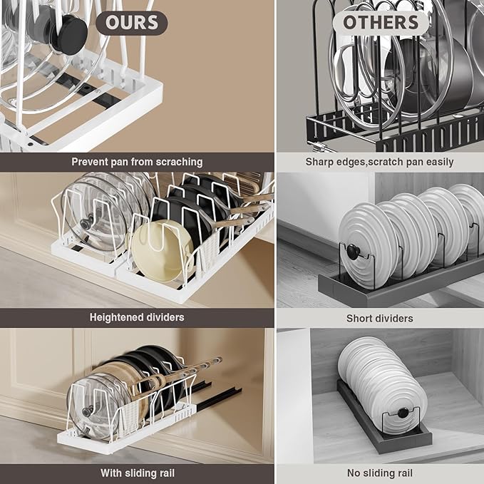 Magheo 2 Pack Pots and Pans Organizer Under Cabinet - Image 4