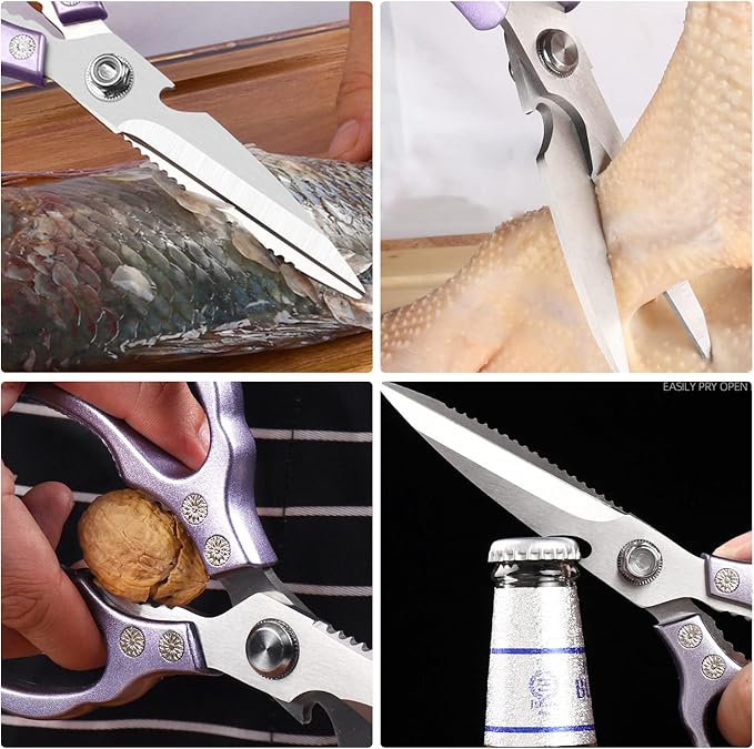 AWinjoy Heavy Duty Sharp Kitchen Scissors, Dishwasher Safe, Cooking Shears - Image 4