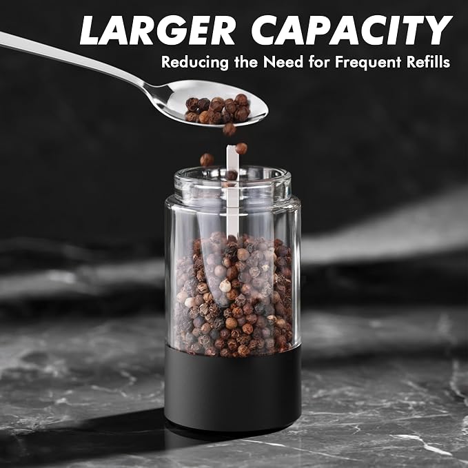 Electric Salt and Pepper Grinder Set, USB Rechargeable Automatic Pepper Mills - Image 4