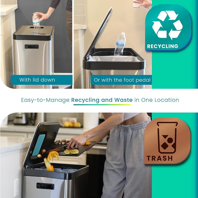 Home Zone Living 19 Gallon Kitchen Trash Can - Image 3